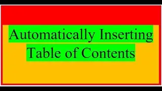 አውቶማቲክ table of contents እንዴት እንፈጥራለን?