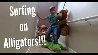Stair Slide into Stuffed Animals!!!