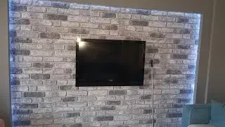 TV arkası tuğla desen panel kaplama