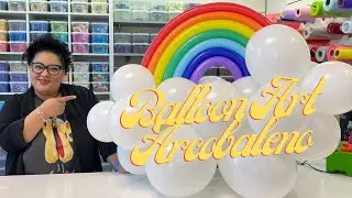 balloon art cloud with rainbow