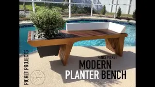 Picket Projects - Modern Planter Bench UNDER $50!!!