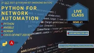 #2 Python Network Automation? | Online Instructor-led Batch | Hurry up! 𝟏7-𝐣𝐚𝐧-𝟐𝟎𝟐𝟏 (𝐌𝐨𝐧) @ 𝟏𝟎𝐏𝐌 𝐈𝐒𝐓