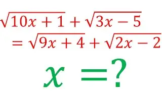 Nice Square Root Math Simplication| Find the Value of X| Math Olympiad Question