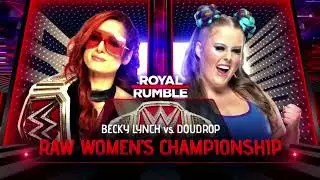 WWE Royal Rumble 2022 Raw Women's Championship Becky Lynch vs Duo Drop OFFICIAL Match Card