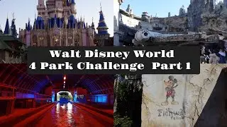 Walt Disney World 4 Park Challenge Part 1 - All 4 Parks In One Day