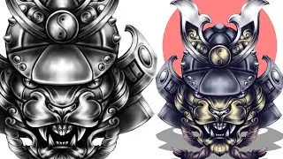 SAMURAI HELMET ILLUSTRATION