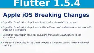 Apple iOS Breaking Changes | Flutter 1.5.4 Release Updates | Web | Google I/O 2019