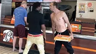 White guy vs hood employee 😳