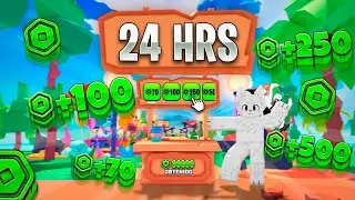 I spent 24 HOURS on Pls Donate VIP servers! [How much Robux did I get?]