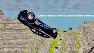 dodge charger does a sick flip off a cliff and freaking dies