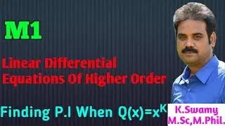 Linear Differential Equations of Higher Order||Finding P.I When Q(x) = xᴷ