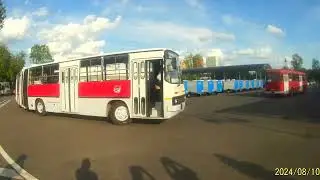 прибытие  ретров  автобусов вечерная поездка  в честь 100 летия московского автобуса