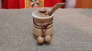 Деревянная солонка бочёнок из можжевельника | Деревянная посуда