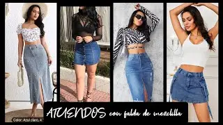 OUTFITS CON FALDA DE MEZCLILLA/ATUENDOS CON FALTA#MODA #FASHION #atuendos #ideasdeoutfits  #moda2024
