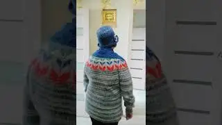 Моя Лопапейса, новинка. Связала из микса носочной пряжи Ализе супервош и кид мохера. Сверху без швов