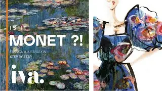 Learn Fashion Illustrating with IVA, Step by Step fashion sketch, Monet inspired artwork |Studio Iva