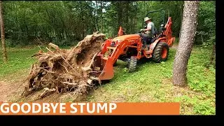 150 - Backfilling Big Stump Hole - Kubota LX2610 Compact Tractor