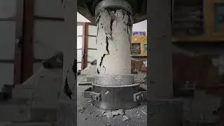 Concrete Cylinder crushed under Compressive Load in Universal Testing Machine | UTM | Slow Motion