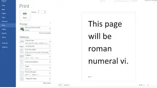 How to number pages in Word as Roman numerals or numbers and Print Specific pages correctly