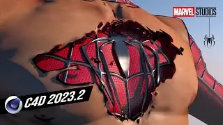 COMING SOON! Cloth Ripping Tearing Shredding 8_Marvel Spiderman rips skin Cinema 4D 2023.2 Tutorial