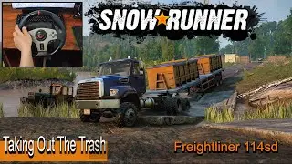Transporting The Garbage using  Freightliner 114sd Truck in Snowrunner  | Thrustmaster TX