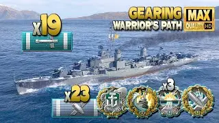 Destroyer Gearing: Last hope on map Warrior's Path - World of Warships