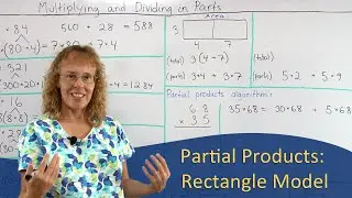 Partial products - visual model: area of rectangle