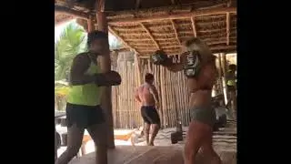 Muscle jungle girl Katie Trans a lot