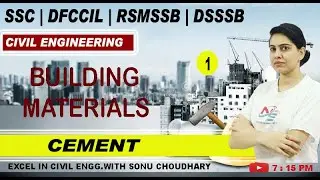 BUILDING MATERIALS || CEMENT Objective Questions || CIVIL ENGINEERING || SSC-JE/ RSMSSB-JE/ DFCCIL