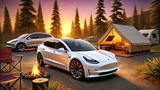 Solar Powered Stealth Camping Setup in Tesla Model 3