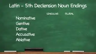 CC Latin 5th Declension Noun Endings