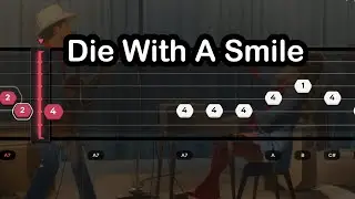 Lady Gaga, Bruno Mars - Die With A Smile (EASY SLOW Guitar Tabs & chords Tutorial)