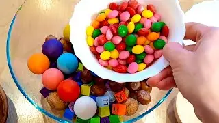 ASMR Reverse Marbles vs Nature Ice Grass Sun Nuts Selection Black Painting