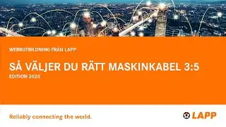 Webutbildning: Så väljer du rätt maskinkabel – del 3:5