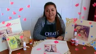 Mantelito sublimado con detalles en estencil (para este 14 de febrero)