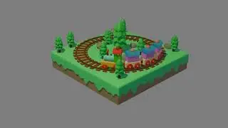 Blender 4.2.3 LTS Low Poly Train