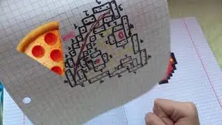 2 часть рисую по клеткам 🐇🍓🍕