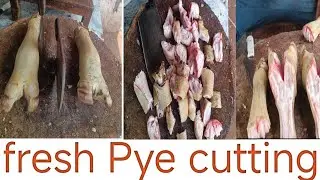 100% fresh Pye cutting skill | amazing buffalo meat cutting processing in shop | Halal food cutting