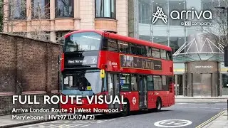 FULL ROUTE VISUAL | Arriva London | Route 2: West Norwood - Marylebone | HV297 (LK17AFZ)