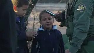 Border Agent brought to tears as migrant group with unaccompanied children cross in Eagle Pass Texas