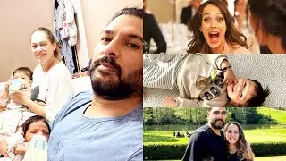 Yuvraj Singh with wife Hazel keech and  lovely kids 😍❣️ #yuvrajsingh #hazelkeech #family #viralbaby