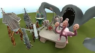 ALL GIANT SEA MONSTERS VS NEW ALL CRABCRAFTCARRIER SIGHTINGS In Garry's Mod!