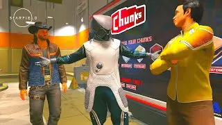 Companions comments about Chunks restaurant.  Starfield