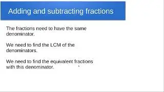 Adding and Subtracting Fractions 2