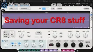 Saving Samples with the CR8 sample player