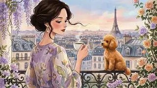 Soft Swing Jazz 🌸 Paris Balcony Café | 1940s French Vintage Vibes ☕ Cozy & Romantic