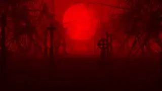 Graveyard Blood Moon Halloween 4K