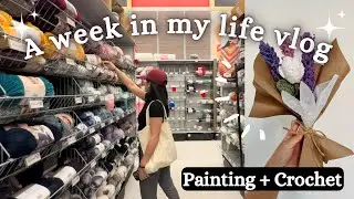 Art Vlog 🎨 A week in my life as an artist (Short Vlog) Painting + Crochet + Cooking 🍲 #vlog #artvlog