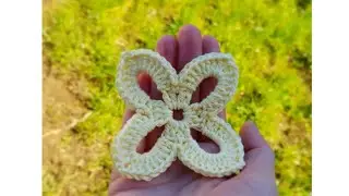 TUTORIAL:Piastrella ad uncinetto/Motivo componibile ad uncinetto/Uncinetto facile/Fiore ad uncinetto