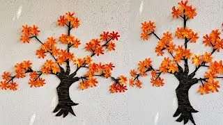 Paper Tree Wall Decor | Wall Decor Using Cardboard | Home Decoration Ideas @NavrasCrafts